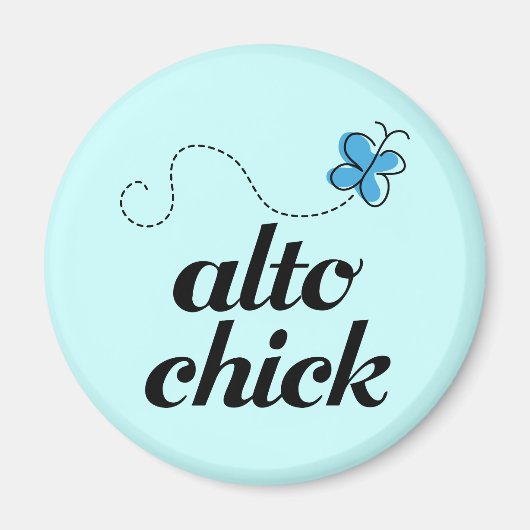 Cute Blue Butterfly Music Alto Chick Gift Magneet (Voorkant)