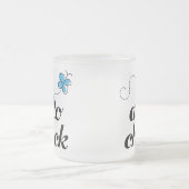 Cute Blue Butterfly Music Alto Chick Gift Matglas Koffiemok (Center)