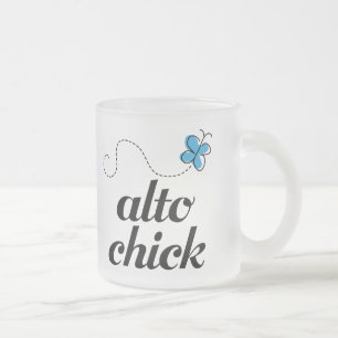 Cute Blue Butterfly Music Alto Chick Gift Matglas Koffiemok