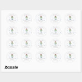 Cute Blue Cactus Return Address Envelope Seal Ronde Sticker (Vel)