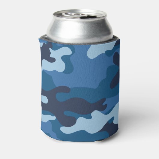 Cute Blue Camouflage Blikjeskoeler (Blikje Achterkant)