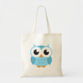 Cute blue cartoon baby uil tote bag (Voorkant)
