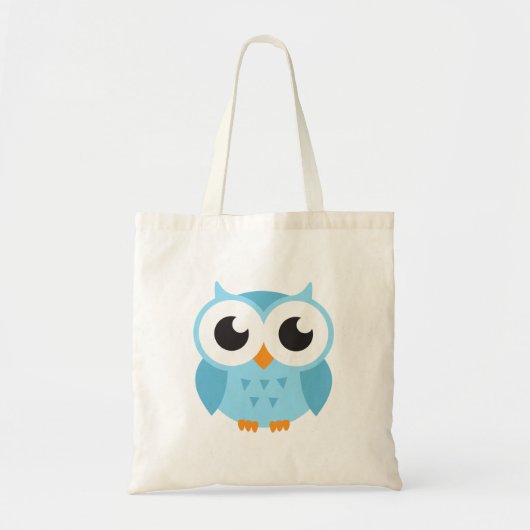 Cute blue cartoon baby uil tote bag (Voorkant)