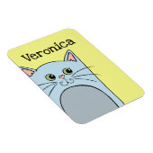 Cute Blue Cartoon Cat Personalized Magneet (Rechterzijde)