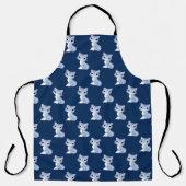 Cute Blue Cartoon Kitty Cat Schort (Voorkant)