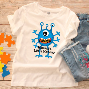 Cute Blue Cartoon Monster Funny Fun voor kinderen Kinder Shirts