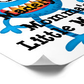 Cute Blue Cartoon Monster Funny Fun voor kinderen Poster (Hoek)