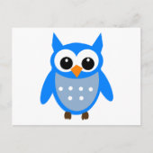 Cute Blue Cartoon Owl Briefkaart (Voorkant)