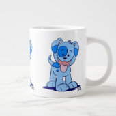 Cute Blue Cartoon Puppy Grote Koffiekop (Rechts)