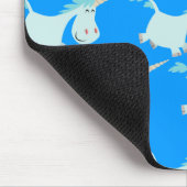 Cute Blue Cartoon Unicorn Herd! mousepad Muismat (Hoek)