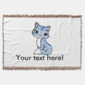 Cute blue cat cartoon deken (Voorkant)