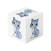 Cute blue cat cartoon kubus (Achter hoekig)