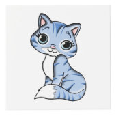 Cute blue cat cartoon kubus (Voorkant)