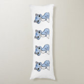Cute blue cat cartoon lichaamskussen (Voorkant Verticaal)