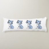 Cute blue cat cartoon lichaamskussen (Voorkant)