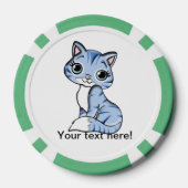 Cute blue cat cartoon pokerchips (Achterkant)