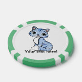 Cute blue cat cartoon pokerchips (Enkel)