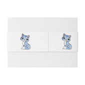 Cute blue cat cartoon uitnodigingen wikkel (Achterkant Voorbeeld)