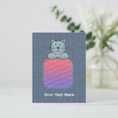 Cute Blue Cat Design Photo Briefkaart (Staand voorkant)