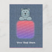 Cute Blue Cat Design Photo Briefkaart (Voorkant)
