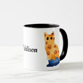 Cute Blue Cat in Halloween Costume 3 Mok (Voorkant rechts)