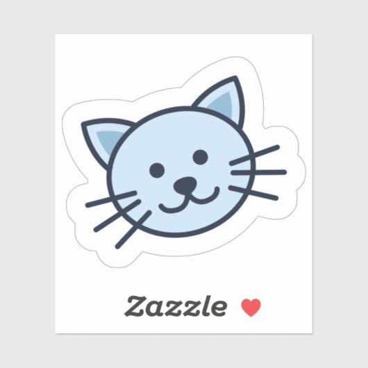 Cute Blue Cat Sticker (Vel)