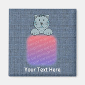 Cute Blue Cat Your Photo Magnet (Voorkant)