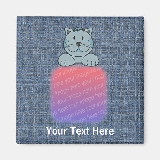 Cute Blue Cat Your Photo Magnet (Voorkant)