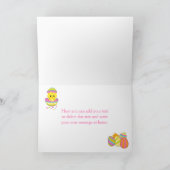 Cute Blue Chevrons Easter Chick Easter Egg Hunt Bedankkaart (Binnen)