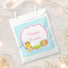 Cute Blue Chevrons Easter Chick Easter Egg Hunt Bedankzakje
