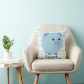 Cute Blue Chubby Pig Pillow Kussen (Stoel)