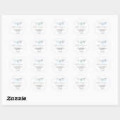 Cute Blue Clothesline Baby shower Hartelijk dank Ronde Sticker (Vel)