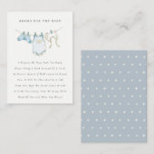 Cute Blue Clothesline Books for Baby shower Informatiekaartje (Voorkant / Achterkant)
