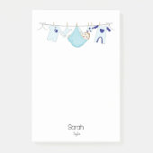 Cute Blue Clothesline illustratie Modern Post-it® Notes (Voorkant)