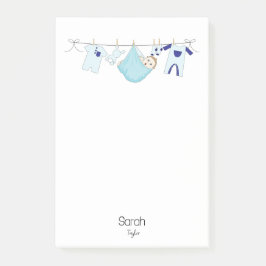 Cute Blue Clothesline illustratie Modern Post-it® Notes