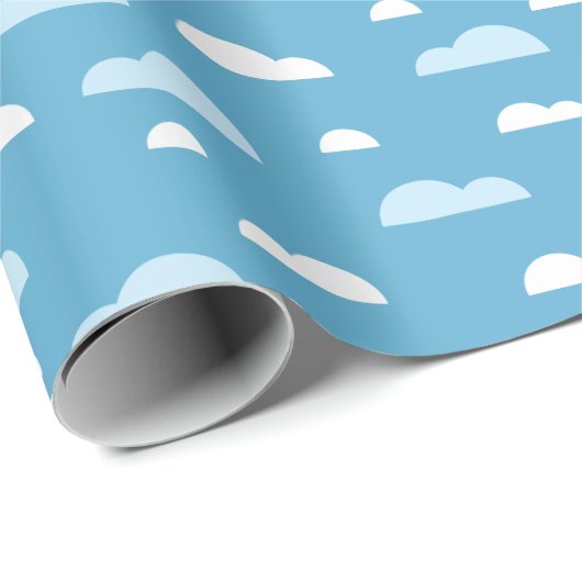 Cute Blue Clouds en Sky Cadeaupapier (Rol Hoek)