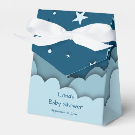 Cute Blue Clouds in Night Baby shower Bedankdoosjes