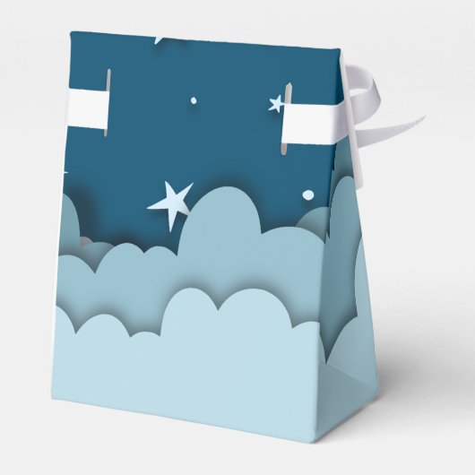 Cute Blue Clouds in Night Baby shower Bedankdoosjes (Achterkant)