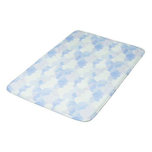 Cute Blue Cloudy Sky Abstract Patroon Badmat (Gekanteld)