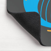 Cute blue colorful quirky vogelmuispad muismat (Hoek)