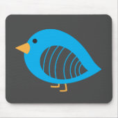 Cute blue colorful quirky vogelmuispad muismat (Voorkant)