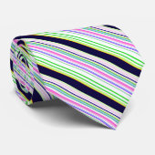 Cute blue colorful stripes stropdas (Opgerold)