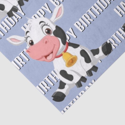   Cute Blue Cow  Tissuepapier (Detail)