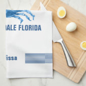 Cute Blue Crab Hand Waterverven Illustratie Theedoek (Quarter Fold)