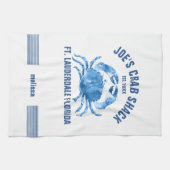 Cute Blue Crab Hand Waterverven Illustratie Theedoek (Horizontaal)