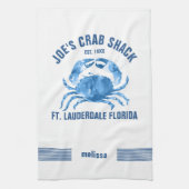 Cute Blue Crab Hand Waterverven Illustratie Theedoek (Verticaal)