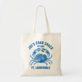 Cute Blue Crab Illustration Custom Sjabloon Tote Bag (Voorkant)