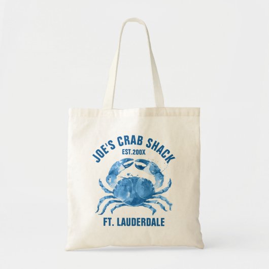 Cute Blue Crab Illustration Custom Sjabloon Tote Bag (Voorkant)