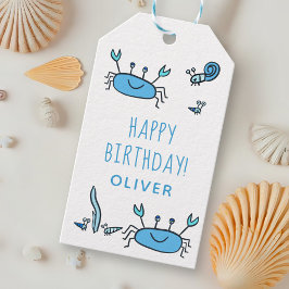 Cute Blue Crab Zee Animals Boy Happy Birthday Cadeaulabel