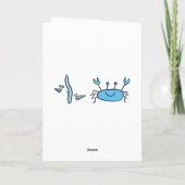 Cute Blue Crab Zee Animals Boy Happy Birthday Kaart (Achterkant)